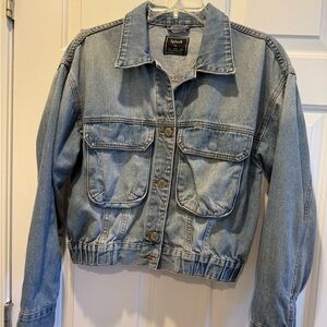 Splash Women's Cropped Denim Jacket in Light Blue